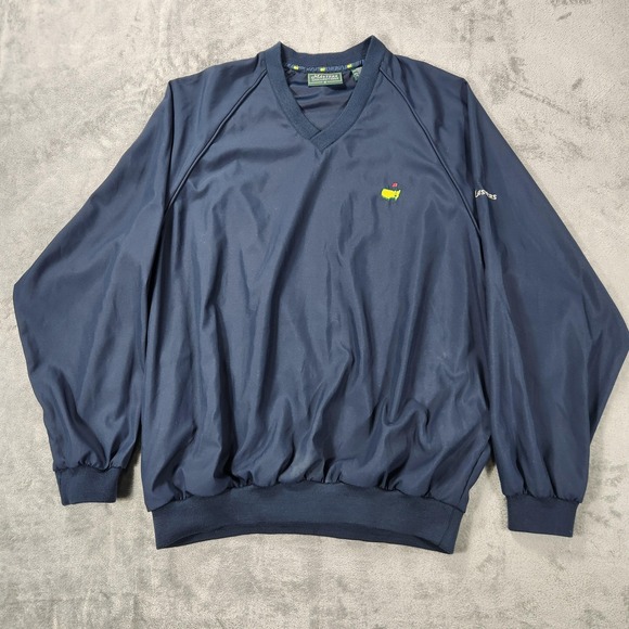 The Masters Pullover Windbreaker Mens Medium Navy Golf Augusta National V-Neck - Picture 1 of 14